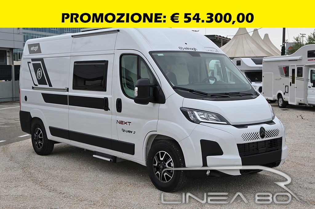 Vendita camper van nuovo Elnagh E-Van 2 Next, disponibile presso Linea80, concessionario di Camper e caravan che lavora nelle province di Venezia, Padova, Treviso, Verona, Rovigo, Vicenza, Belluno, Trieste, Udine, Ferrara o Pordenone