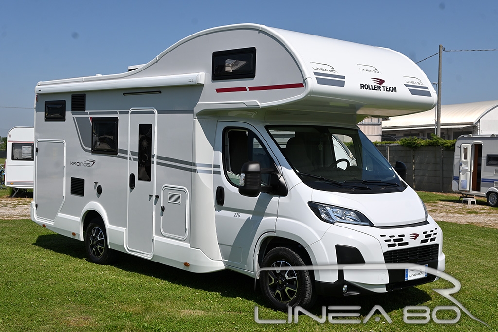 Vendita camper usato Roller Team Kronos 279 M, disponibile presso Linea80, concessionario di Camper e caravan che lavora nelle province di Venezia, Padova, Treviso, Verona, Rovigo, Vicenza, Belluno, Trieste, Udine, Ferrara o Pordenone