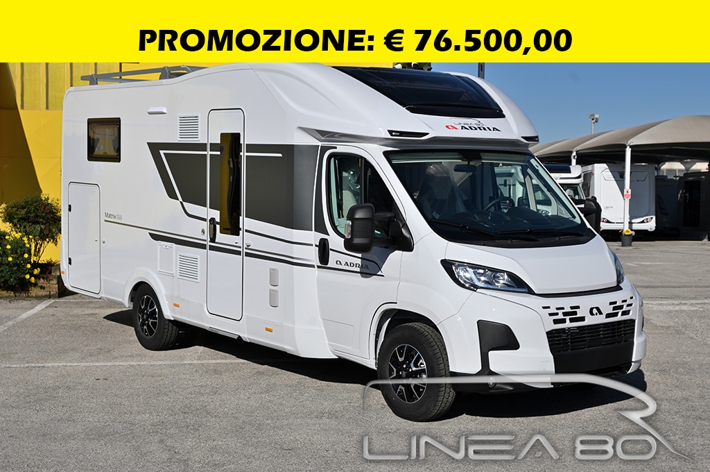 Vendita camper nuovo Adria Matrix Axess 650 DL, disponibile presso Linea80, concessionario di Camper e caravan che lavora nelle province di Venezia, Padova, Treviso, Verona, Rovigo, Vicenza, Belluno, Trieste, Udine, Ferrara o Pordenone