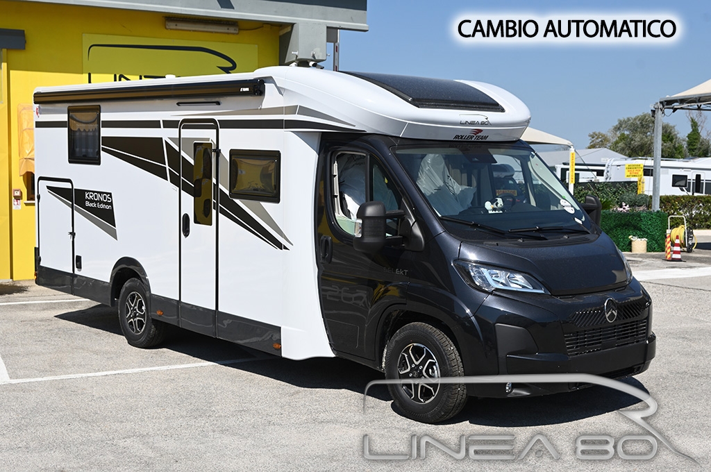 Camper nuovo Roller Team Kronos 267 TL Black Edition Vendita camper nuovo Roller Team Kronos 267 TL Black Edition Selekt, disponibile presso Linea80, concessionario di Camper e caravan che lavora nelle province di Venezia, Padova, Treviso, Verona, Rovigo, Vicenza, Belluno, Trieste, Udine, Ferrara o Pordenone